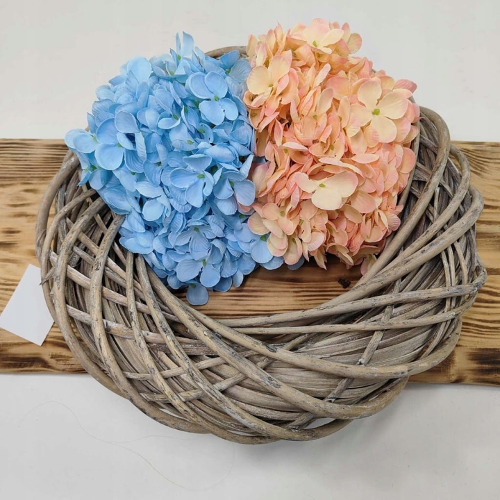 Wianek wiklinowy 30 cm Dekoracja Ślub Komunia Dekoracynjy Wiklina Szary