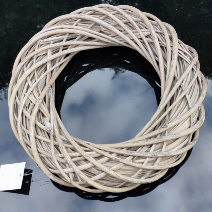 Wianek wiklinowy 30 cm Dekoracja Ślub Komunia Dekoracynjy Wiklina Szary