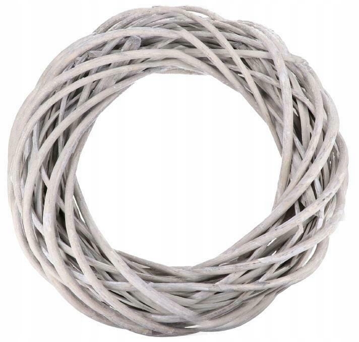 Wianek wiklinowy 30 cm Dekoracja Ślub Komunia Dekoracynjy Wiklina Szary