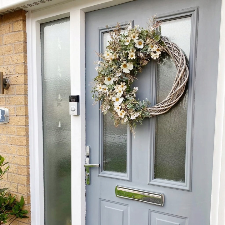 Wianek wiklinowy 30 cm Dekoracja Ślub Komunia Dekoracynjy Wiklina Szary